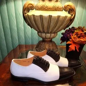 Lucio Ricci Size 13 Mens Blk & White Dress Shoes, Black, Lucio Ricci, Shine, Square Toe - Etsy main image 4